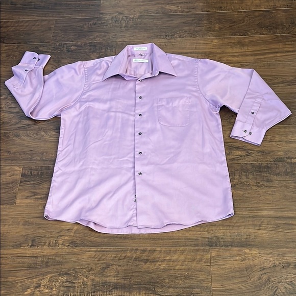Men’s Geoffrey Beene Purple Wrinkle Free Dress Shirt Long Sleeves Sz XL 17 32/33 - Picture 1 of 7